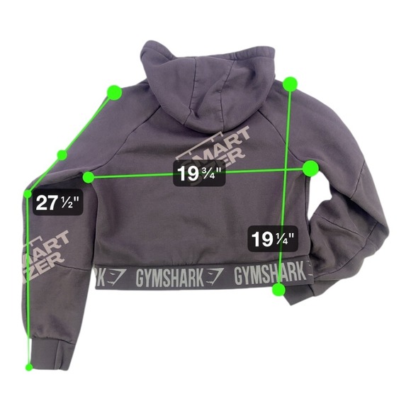 Gymshark GS Power Cropped Zip Hoodie Slate Lavender XL - Picture 3 of 13